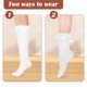 thumbnail image 4 of Guardurnaity 2 unids/set muslo alto fácil de usar algodón delicado hecho agradable a la piel sobre la rodilla media calentador de piernas Medias, 4 of 6