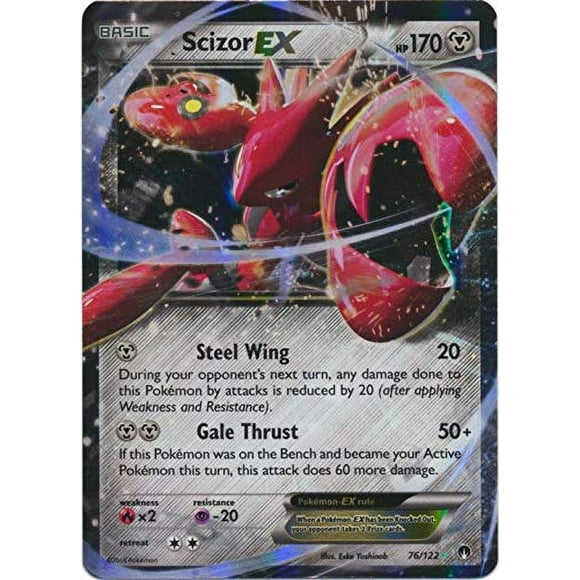 Tarjeta coleccionable Pokémon Scizor-EX (76/122) XY Breakpoint Holo