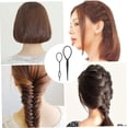 thumbnail image 3 of Hair Braid Maker,Ponytail Styling Maker,Ponytail Topsy Tail Loop Plastic Resin Hair Styling Tool Accessories Match Daily Outfit Black 5 Set 10PCS, 3 of 5