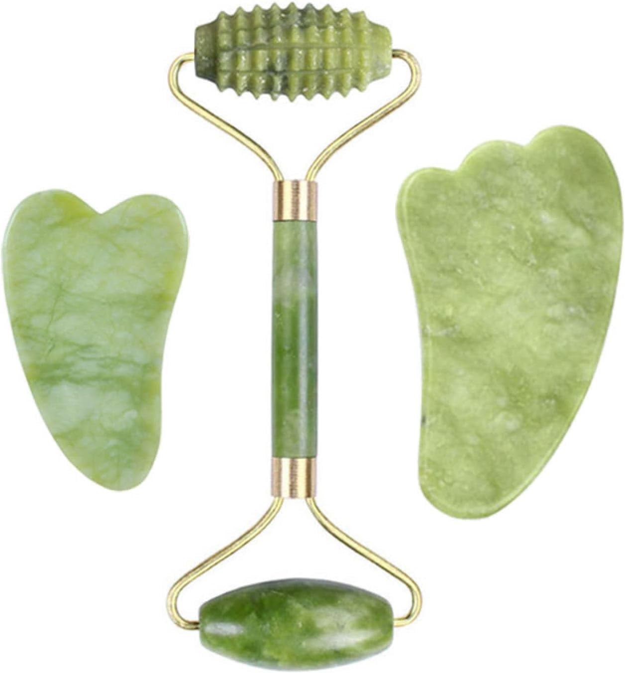 Facial Massage Roller Gua Sha Board Double Heads Jade Stone Jade Roller Gouache,type 01