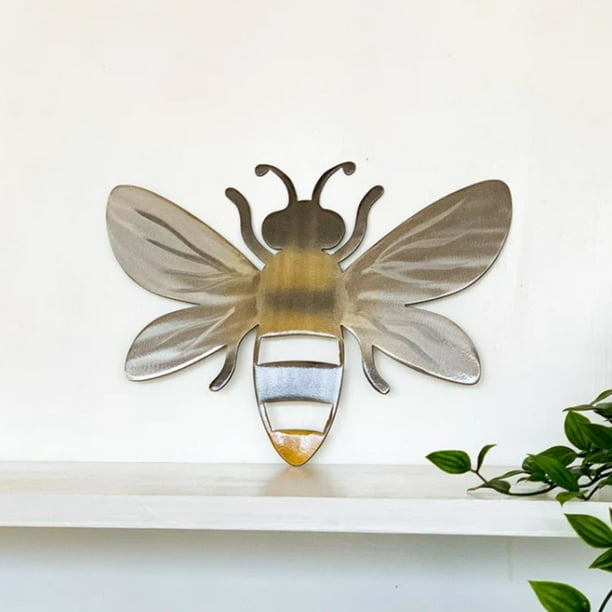 Metal Wall Art, Metal Bees Wall Decor, 3D Iron Bees Art Sculpture