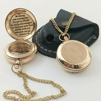 Joshua 1:9 Engraved Brass Compass- Push Open - Communion, Confirmation Baptism Gifts 1st Communion Gifts for Boys