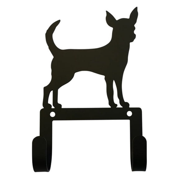 Wall Hook with Metal Chihuahua Dog Accent, Black