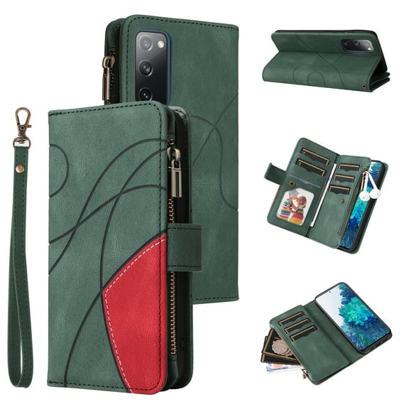 Flip Case for Samsung Galaxy S20 FE 2022, PU Leather 2 Color Assorted Kickstand Function Shockproof Wallet Cover for Samsung Galaxy S20 FE 2022