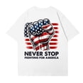 thumbnail image 4 of American Flag Blouse Women Patriotic 250th Anniversary Short Sleeve Crew Neck Tops 1776-2026 Stars and Stripes Casual Tunics M, 4 of 4