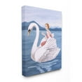 thumbnail image 3 of Stupell Home Décor Woman and Swan Blue Water Animal Painting Canvas Wall Art by Sally B, 3 of 5