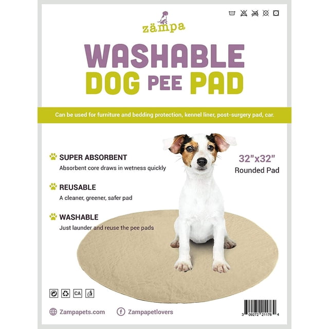 Zampa Tapis de Mise Bas Ronds de Qualité pour Animaux, Forme Circulaire Réutilisables pour Pipi de Chien/quiltés, Tapis de Mise Bas pour Chien à Absorption Rapide/tapis d'Entraînement Imperméable pour Chiot/lavables à la Machine, Idéal pour Parc de Jeu