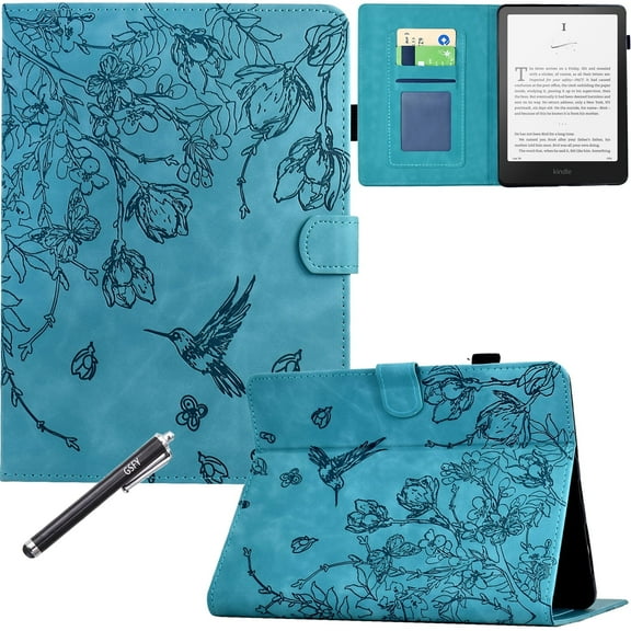 GSFY Case for Kindle Paperwhite (12th Generation, 2024), PU Leather Magnetic Closure Wallet Case Auto Sleep/Wake for 7 inch Kindle Paperwhite / Kindle Colorsoft Signature Edition 2024, Light Blue