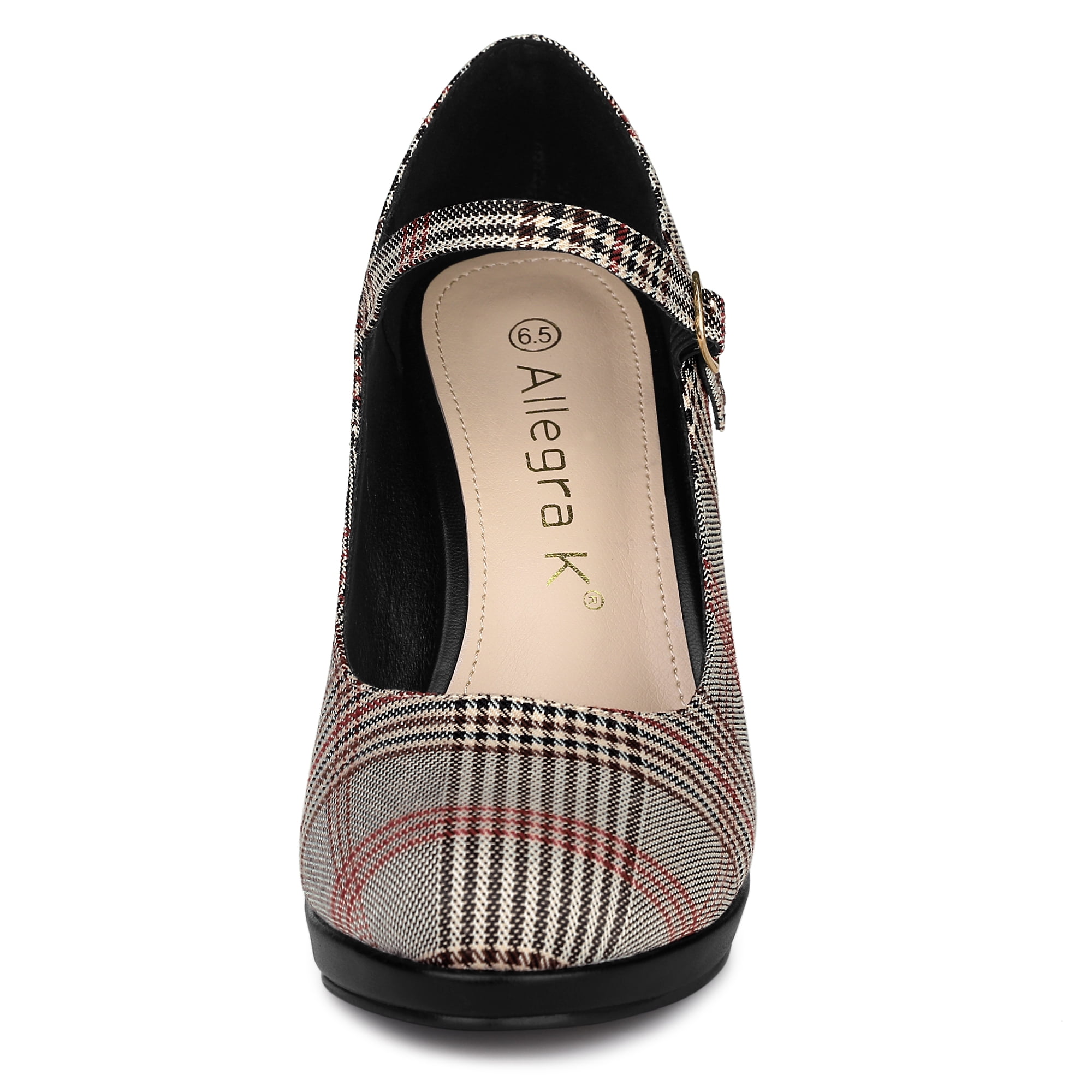Unique Bargains Women's Houndstooth Platform Stiletto Heels Pumps