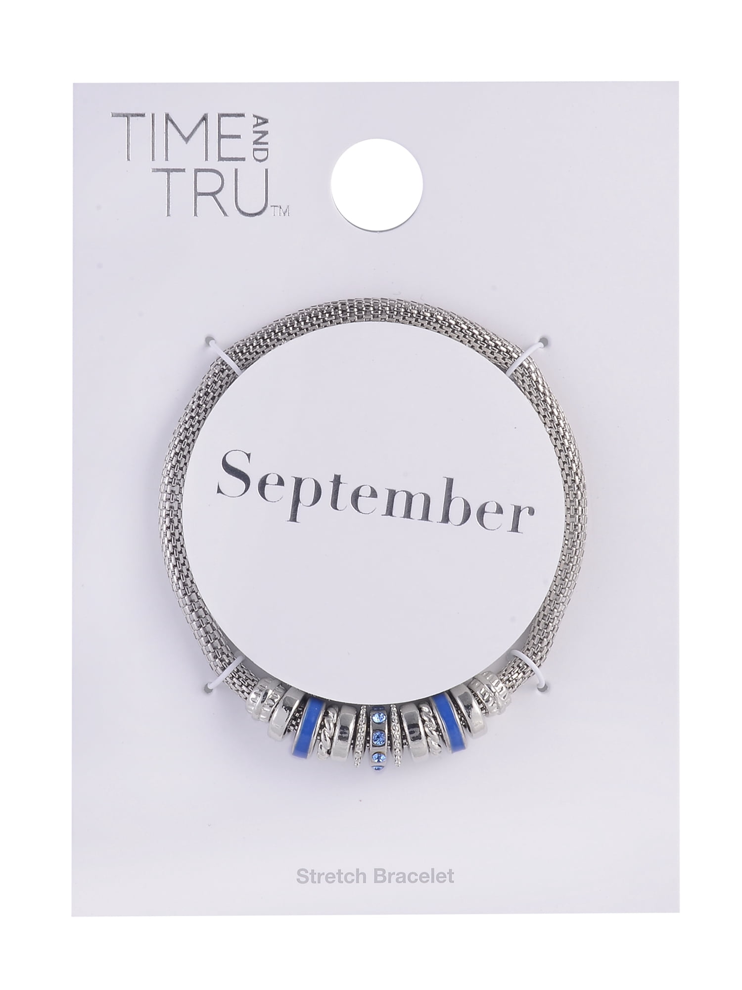 Time and Tru Silvertone Chain with Sapphire Birthstone "September" Bracelet