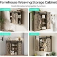 thumbnail image 4 of Caffoz 31 Inch Farmhouse Sliding Barn Door Medicine Cabinet Adjustable Shelves Light Brown, 4 of 7