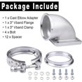 thumbnail image 2 of 3.0" V-Band Cast Turbo Elbow Downpipe Adapter 304 Stainless Steel for T3 T4 Flange Turbocharge, 2 of 5