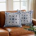 thumbnail image 6 of Throw Pillow Covers 26x26 Inch, Farmhouse Boho Decorative Pillow Cases for Couch Sofa Bed, Blue Country Vintage Chic Abstract Floral Cotton Linen Square Home Decor Pillowcases with Hidden Zipper, 6 of 9