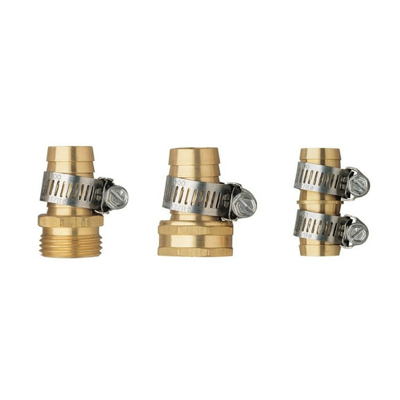 Orbit 3/4 Inch Brass Hose Mender Bundle for Repairing 3/4" garden hoses
