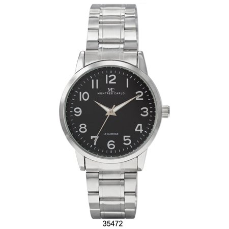Silver/Black 38mm-milano-expressions-metal-band-watch-3547