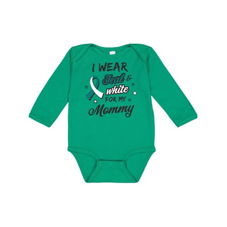 

Inktastic I Wear Teal and White For My Mommy Gift Baby Girl Long Sleeve Bodysuit