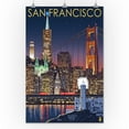 thumbnail image 2 of San Francisco, California, Skyline at Night (24x36 Giclee Gallery Art Print, Vivid Textured Wall Decor), 2 of 3