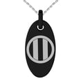 thumbnail image 1 of Stainless Steel Jinbo Samurai Crest Engraved Small Oval Charm Pendant Necklace, 1 of 1
