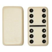 WE Games Classic Double 6 Dominoes Set for Adults with Vinyl Case, Club Size, Ivory