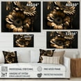 thumbnail image 4 of Designart Black And Gold Daisy III Canvas Wall Art, 4 of 5