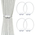 thumbnail image 1 of LAICAIW 4 Pack Magnetic Curtain Tiebacks, Decorative Curtain Holdbacks for Window Décor (White), 1 of 5
