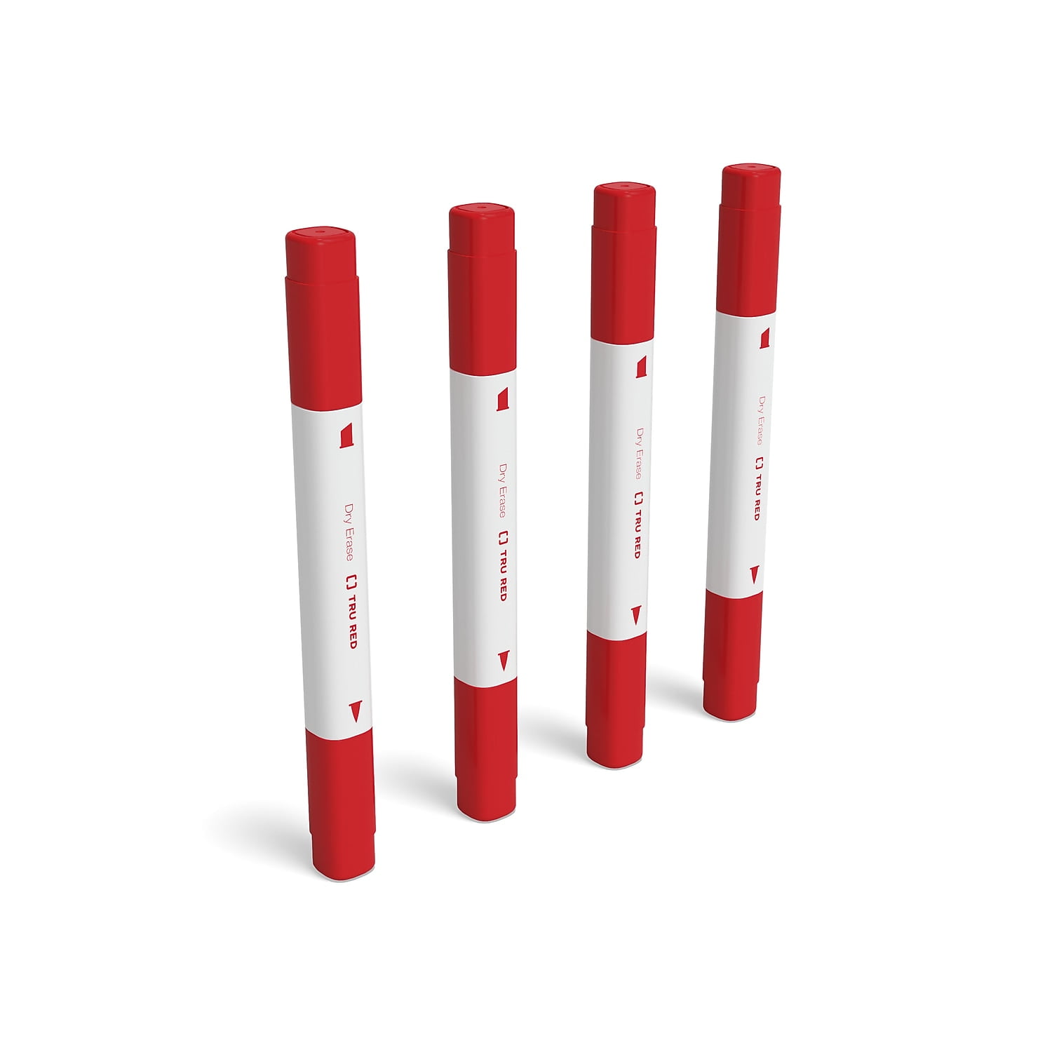 TRU RED Tank Dry Erase Marker Twin Tip Red 4/Pack TR57837