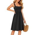 thumbnail image 5 of Tqcoqu Womens Summer Dresses with Built in Bra,2026 Square Neck Beach Dress with Pockets,Casual Flare Sun Dresses,Black Women's S-XXXL, 5 of 8
