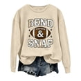 thumbnail image 3 of Women's Funny Letter Printed Graphic Football Fan Sweatshirt,Long sleeve Casual Crewneck Pullover Tops for Game Day,Weekend,Daily Wear Beige L, 3 of 7