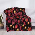 thumbnail image 4 of Throw Blanket for Couch Sofa and Bed, Beautiful Maple Leaf Lantern Soft Plush Throw Blanket, Fuzzy Cuteness Comfy Warm Washable Flannel Blanket Throws for All Season, 4 of 8