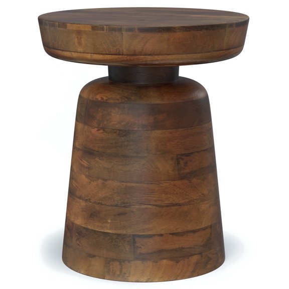 Simpli Home Robbie 16W Round Pedestal Accent Table