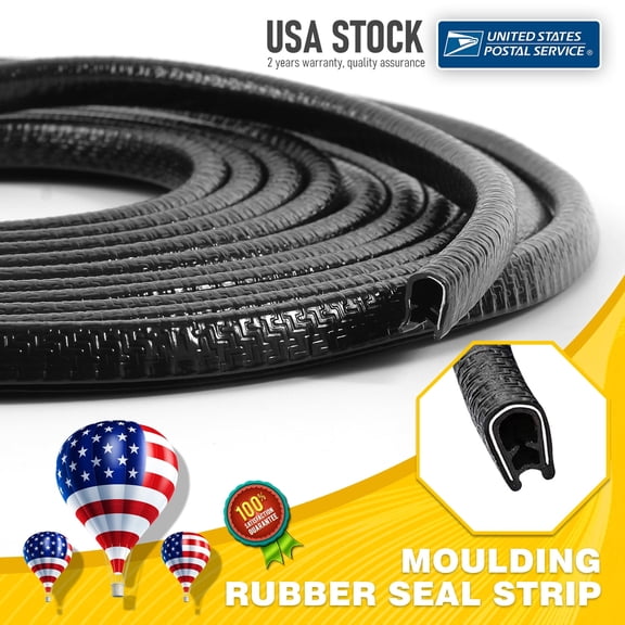 20ft/6m Car Door Edge Guard U Shape Rubber Seal Strip Trim Scratch Protector Universal Black