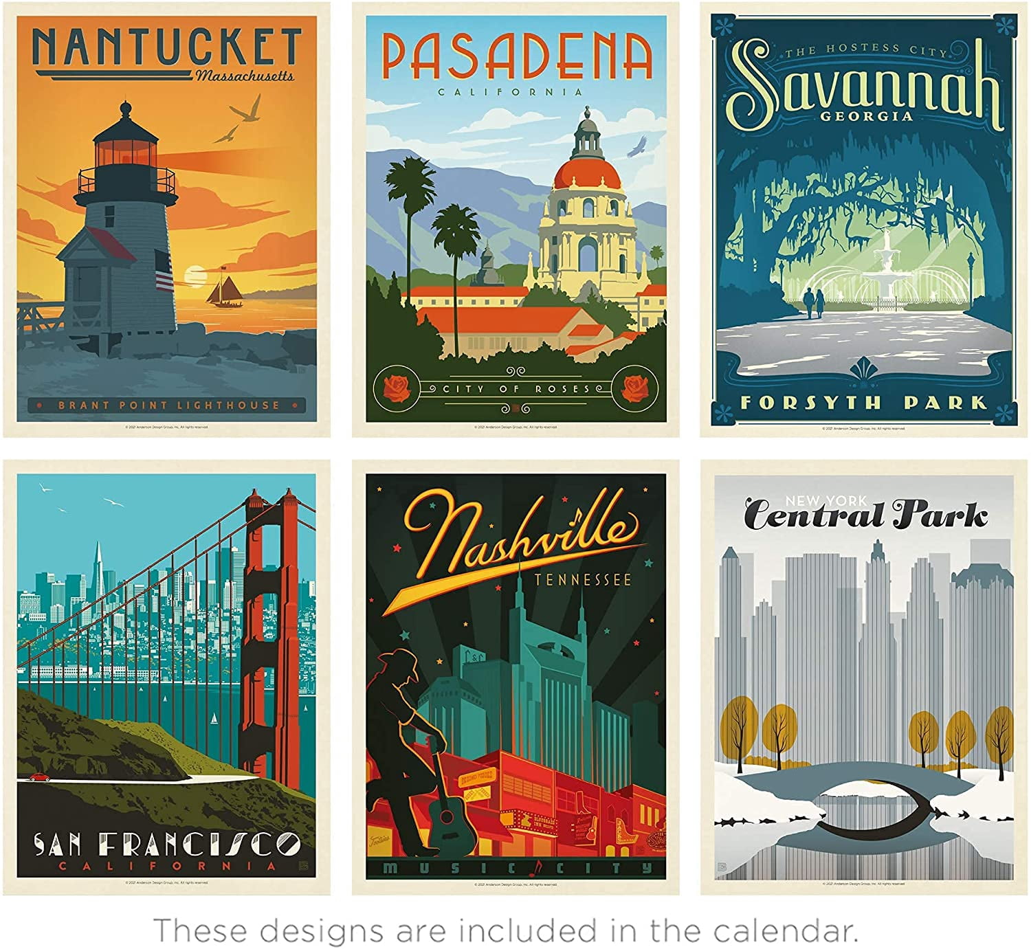 Americanflat 2021 American Travel Wall Calendar - Designed by Anderson Design Group, 10 x 26 Inches