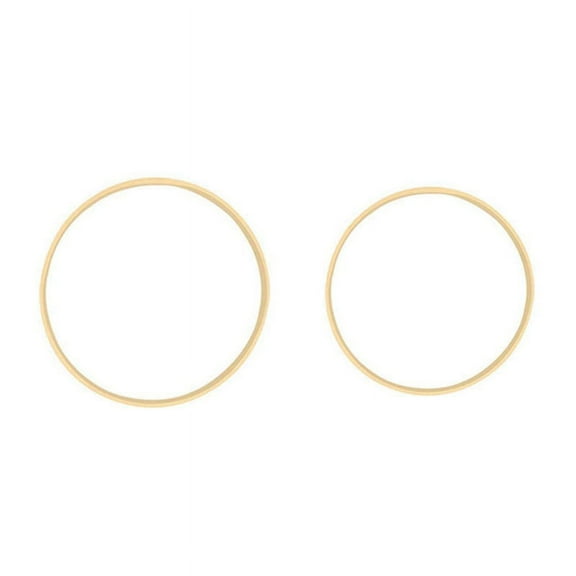 2PCS Dream Bamboo Rings,Wooden Circle Round Catcher DIY Hoop for Flower Wreath House Garden Plant Decor, 10cm & 23cm