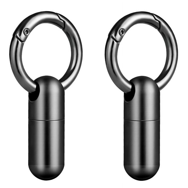 2PCS Waterproof Stainless Steel Pill Box Pill Bottle Cache Pill Box Container Keychain Pill Box Health Care