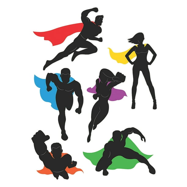 Comic Superhero Cut Outs Party Decor 6 Pieces Walmart 