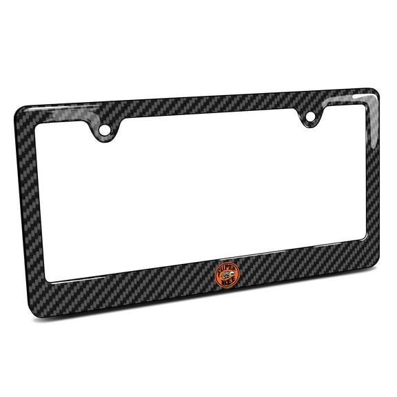 iPick Image for Dodge Super-Bee Logo Black Carbon Fiber Look ABS Plastic License Plate Frame, Official Licensed