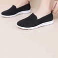 thumbnail image 4 of Women's Knitting Flat Shoes Fashion Casual Versatile Plus Size Slip-On Lightweight Comfortable Shoes Spring Summer Novel Trendy Wedge Flats Black 8.5, 4 of 10
