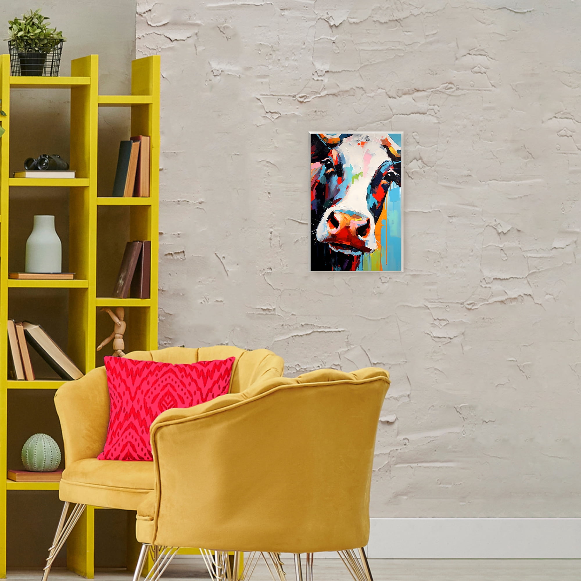 Stupell Industries Cow Of Many Colors Wall Plaque Art, design by Creative Studio