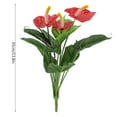 thumbnail image 2 of 12-head Artificial Anthurium Flower Floral Decor Home Office Plastic Fake Flower Ornament,Maoww, 2 of 9