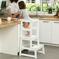 thumbnail image 3 of Kitchen Step Stool for Toddlers, Montessori Kids Learning Stool,Baby Standing Tower for Counter,Children Standing Helper (White), 3 of 10