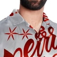thumbnail image 5 of Christmas Font Men's Printed Button Down Short Sleeve Casual Summer Beach Shirt - Unisex, 5 of 6
