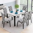thumbnail image 2 of Dining Room Chair Slicovers Stretch Chair Covers for Dining Room Parsons Chair Slipcover Kitchen Chair Covers (Set of 4, Gray/White), 2 of 6
