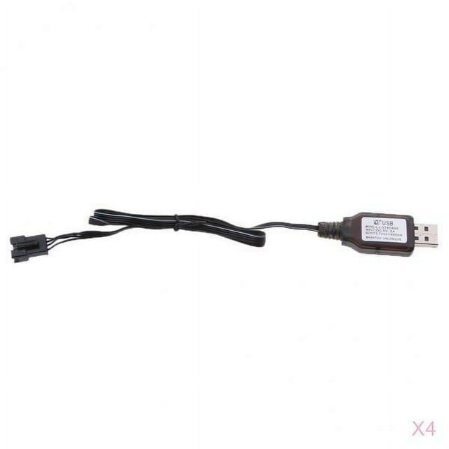 Cable De Carga De Batería De Litio Con Enchufe USB De 4 Piezas 7,4 V A SM4P Para Juguete RC Drone Sunnimix Cable de carga RC Drone
