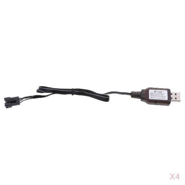 Cable De Carga De Batería De Litio Con Enchufe USB De 4 Piezas 7,4 V A SM4P Para Juguete RC Drone Sunnimix Cable de carga RC Drone