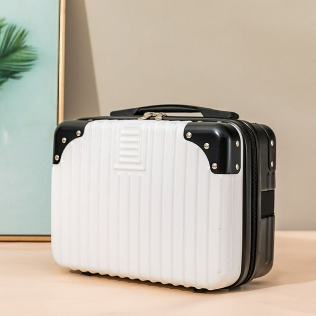 14 inch Cosmetic Box Hand Luggage Organizer Makeup Case Small Mini Travel Suitcase Password Box Boarding Case With Metal corner 6