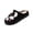 Black, variant on Women Ghost Pattern Fluffy Platform Slide Slippers, Thick Plush Fabric, Cloud Cushion Footbed, Textured Anti Slip Outsole, Holiday Decor Silhouette for Fall Indoor Daily Loungewear Rest,Hot Pink 5.5