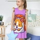 thumbnail image 4 of Fotbe Corgi In Sushi Roll Vestido de Dormir para Niñas de 3 a 10 Años, Mangas Cortas, Estilo Princesa, Pijama Camisón con Mangas Voladas-X-Large, 4 of 6