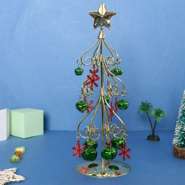 Tabletop Metal Christmas Tree Lamp Wrought Iron Ornament Display Stand