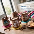 thumbnail image 2 of Juego de 4 Tazas de Café y Té de Cerámica 450 ml Color Café Chefmaker Raices para Fiestas Patrias, 2 of 10