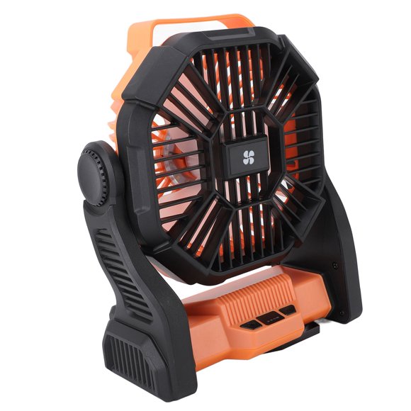 M Buder Ventilador de Camping Al Aire Libre Portátil Recargable con Linterna LED 10400mAh Batería, Rotación 90 Grados para Viajes y Oficina (Anaranjado)